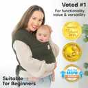 KeaBabies Baby Wrap Carrier - All in 1 Original Baby Carrier Newborn to Toddler Sling, Easy to Wear, Hands Free Bonding, Lightweight, Breathable Infant Wraps (Forest)