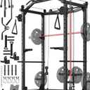 GarveeLife Power Cage, Multi-Functional Power Racks for Home Gym with Cable Crossover System, 1600 LBS Weight Capacity Fitness Squat Rack for Strength Workout with More Training Attachment (BLACK Pro D1)