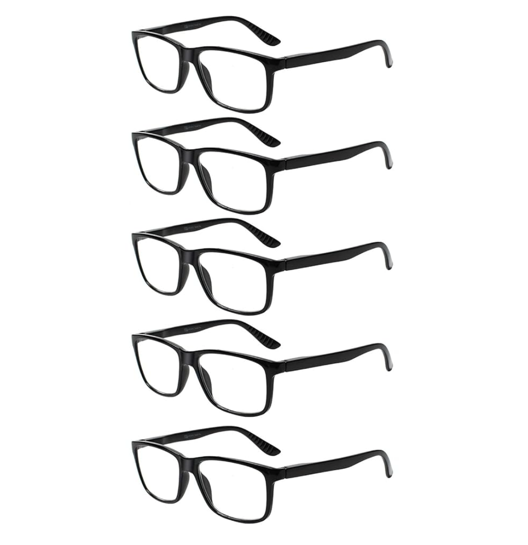 GAOYE 5 Pack Reading Glasses for Men and Women Readers with Spring Hinges Fashion Eyeglasses, +1.75