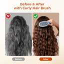 Curly Hair Brush, Curl Defining Brush with Soft Boar Bristles for Combing, Shaping, and Styling Curly Hair Suitable for All Women and Men with Wet & Dry Hair(Blue)