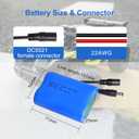 KBT 5V 8Ah Battery Pack with DC5521 Connector Cable & Battery Charger Compatible with 5 Volt Devices, RC Car, Robot, DIY, LED Light Strip