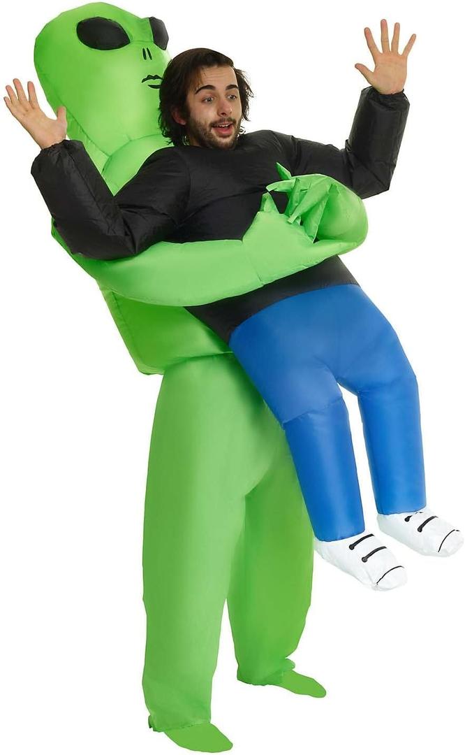Spirit Halloween Adult Alien Pick Me Up Inflatable Costume, Funny Costumes, Fan Operated (ONE SIZE FITS MOST, Multicolor)