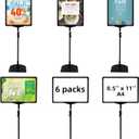 Sign Holder Stand,Sign Stand for Display,Adjustable Sign Holders For Table Top,Table Sign Holders 8.5 x 11,6 Packs,Black, 6pcs