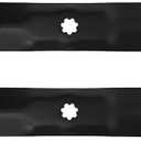 2 Pack AM141034 Lawn Mower High Lift Blade Compatible with 42 Inch Deck John Deere D105 D110 LT160 LA135 Z225 - Heavy Duty Blade Replaces AM141034 AM141032 M154062 AM137327 M15406