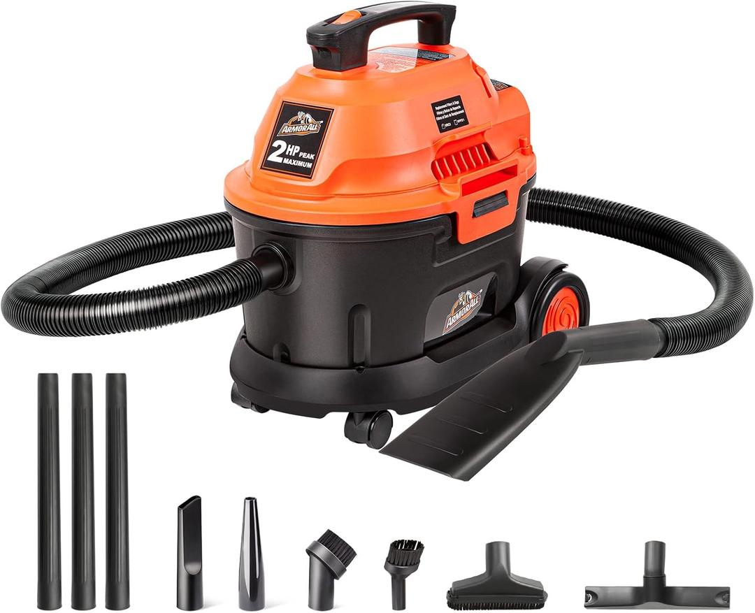 Armor All VBV809 0901 2.5 Gallon 2 Peak HP Wet/Dry Vacuum with Detachable Blower, Orange