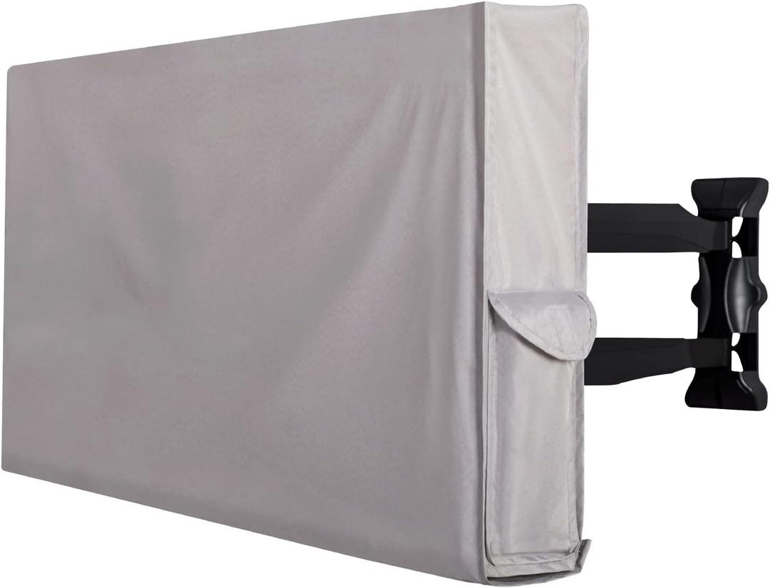 PureFit Outdoor TV Cover 43 inch Weatherproof Waterproof Outside TV Covers 40-43 inch TV Protector Enclosure for Flat Screen TVs, Fits up to 39.5"W x 25"H x 5.5"D, Grey