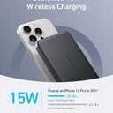 Anker MagGo Power Bank, Ultra-Slim 10,000mAh Magnetic Battery Pack, Qi2 Certified 15W Ultra-Fast MagSafe Compatible Portable Charger, Ergonomic Design, for iPhone16/15/14/13/12 Series Only (Black)