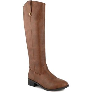 LONDON FOG Womens Irie Riding Boot, Regular and Wide Calf Cognac Wide Calf 10