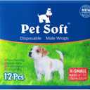 Pet Soft Disposable Male Wrap Dog Diaper, 12Pcs, XS