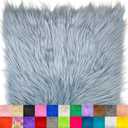 Ice Fabrics Faux Fur Fabric Squares - 14x14 Inches Pre-Cut Craft Fur - Shaggy Mohair Fabric for Costumes, Apparel, Rugs, Pillows, Decorations and More - Baby Blue - 14"x14"
