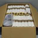 MONEST 350Pcs Blue and Gold Plastic Silverware Set for 50 Guests, Disposable Dinnerware Set includes: 50 Pre Rolled Napkins with Utensils, 50 Dinner Plates, 50 Dessert Plates, 50 Cups (Royal Sapphire)