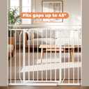 29"-45" Baby Gate for Stairs, Auto Close Stroller Friendly Dog Gate Indoor for Doorways, Pressure Mounted Baby Gate, Easy Walk Through Gate for Children & Pets, White