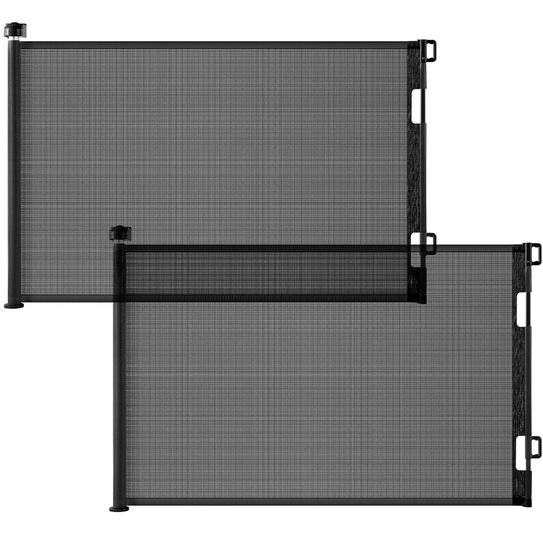 Cumbor 2 Pack Baby Gate Retractable Gates for Stairs, Mesh Dog Gate for The House, Wide Pet Gate 33" Tall, Extends to 55" Wide, Long Child Safety Gates for Doorways, Hallways, Indoor/Outdoor(Black) (55" Wide (2 Pack))