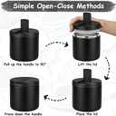 Pawtong 19oz Insulated Vacuum Food Jar with Buckle Lid Wide Mouth Soup Thermo for Hot Food Kids Leakproof Stainless Steel Lunch Container- Black-1Pack