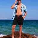 SILKWORLD Mens Swimming Trunks with Compression Liner 2 in 1 Quick-Dry Swim Shorts with Zipper Pockets (Black, XL)