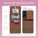 Bemal for Samsung Galaxy S25 Edge Wallet Case, Built-in Card Holder, RFID Blocking, PU Leather Kickstand, Magnetic Closure, Durable Shockproof Phone Cover for Women Men, Alligator Pattern Brown
