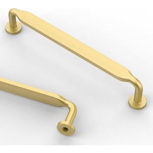 Asidrama 10 Pack 5 Inch(128mm) Brushed Gold Kitchen Cabinet Handles, Cabinet Pulls Kitchen Cabinet Hardware for Cupboard Drawer Pulls (5" Hole Center)