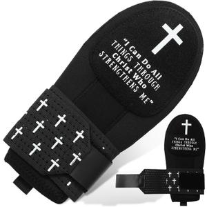 Christian Sliding Mitt Left Right Hand Adjustable Protective Gear Bible Verse Cross Softball Baseball Guard Accessories (Adult Size)
