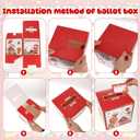 67 Pcs Christmas Gingerbread House Game Kit with Gingerbread House Contest Voting Box 60 Ballot Cards 3 Award Badges 3 Gingerbread Medals for Xmas Party Game Supplies