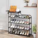 Sywhitta 4-Tier Free Standing Shoe Rack With Storage Boxes - High Capacity Organizer for Corridor, Living Room, Balcony, Bedroom (Black)