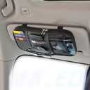 Car Sun Visor Organizer, Auto Interior Accessories Pocket Organizer - Car Truck SUV Storage Pouch Holder, with Multi-Pocket Net Zipper (Black)