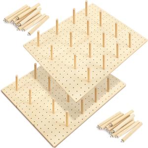 Kigley 6 Pcs Wood Pegboard Drawer Organizer with 48 Pegs - Peg Drawer Organizers for Dishes & Food Containers (20.98x5.91)