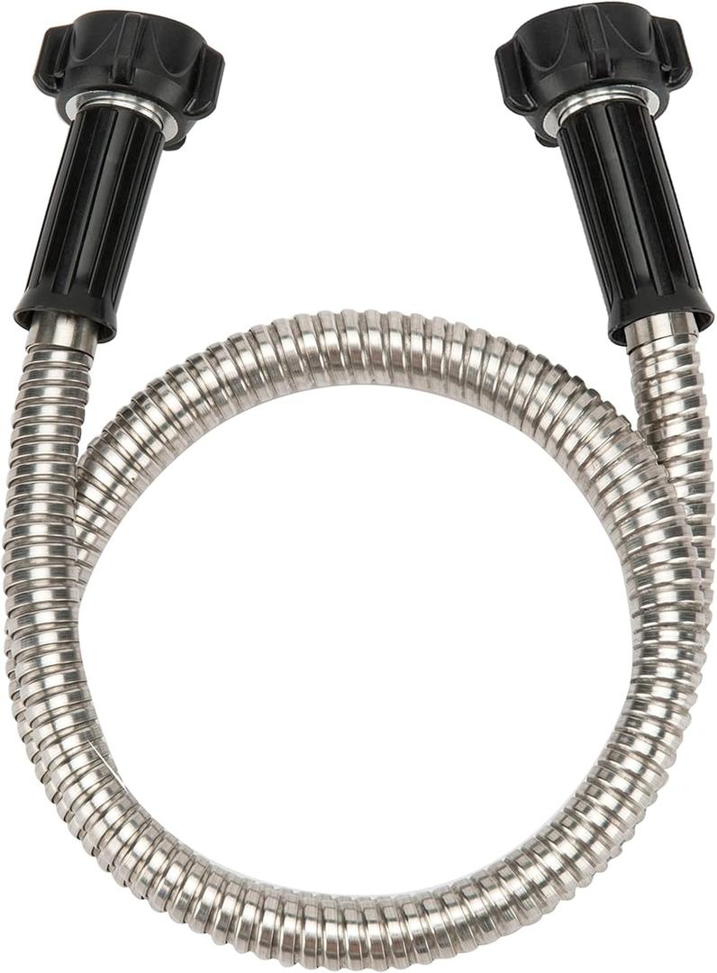 Yanwoo 304 Stainless Steel 2 Feet Short Garden Hose with Female to Female Connector, Water Hose, Metal Hose, Heavy Duty Outdoor Hose (2ft)