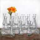 Sandraheer Glass Bud Vases in Bulk Set of 16, Small Glass Vases for Flowers Mini Clear Bud Vases for Centerpieces Vintage Vases for Wedding Home Table Decorations