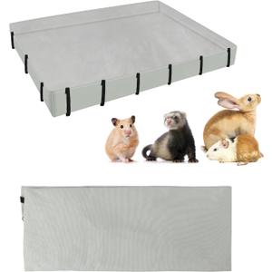 Waterproof Guinea Pig Cage Tarp Bottom for C & C Grids Habitat, 36"*24" Washable Guinea Pig Cage Liner Base for Rabbits Hamsters Hedgehogs Ferrets Small Pets (No Cage) (Grey)