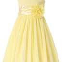 Bow Dream Junior Bridesmaids V-Neckline Chiffon Flower Girl Dress 14