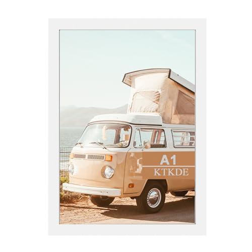 KTKDE A1 Picture Frame Poster Frame30"*22" inches, White Woodgrain Poster Frame-Horizontal and Vertical Wall Hanging for Home, Exhibition, Caffe for best gifts