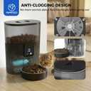 PAPIFEED Automatic Cat Feeder with App, 2.4G WiFi Cat Food Dispenser, 3L Slow Feeder Timed Cat Feeders for Dry Food, 10 Meals/Day, 6 Portions/Meal, Dual Power Supply Smart Pet Feeder for Small Dog