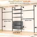 Wall Mounted Clothes Rack with 2 Drawers, 3 Row Expandable Closet