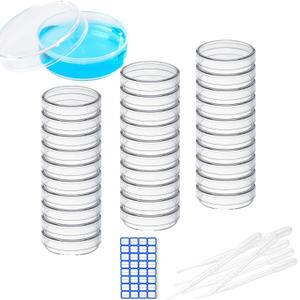 30 Pack Sterile 90mm Dia x 15mm Deep Petri Dish with Lids - Lab-Grade Deep Cell Petri Dishes