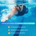 Swimmer's Snorkel for Lap Swimming, Adult Snorkeling Gear Swim Training, Center-Mount Silicone Mouthpiece One-Way Purge Valve in Pool and Open Water