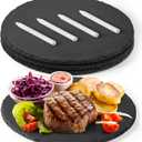 GOH DODD 12 Inch Set of 3 Large Slate Cheese Board, Charcuterie Boards Stone Slate Plates, Laser Engraving Blanks for Meat Fruit Appetizers Sussi Party Wedding Housewarming Gifts, Round