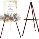 Wooden Easel Stand for Sign, 60" Portable Painting Easel, Adjustable Poster Stand with Tripod Easel, Wedding Easel Standing for Welcome Sign Stand (Brown), 21.65 x 60 inches