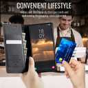 Wallet Case Designed for Samsung Galaxy S25 Edge Card Holder RFID Blocking Luxury Leather Shockproof Slim Flip Phone Cover for Samsung S25 Edge (Black)