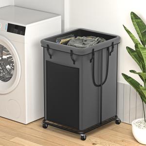 150L Large Laundry Hampers, Oxford Fabric Laundry Hampers Clothes Hampers, Metal Frame and Removable Bag Design with Wheels, Suitable for Bedroom, Bathroom, Dorm Room, Laundry Room (Grey)
