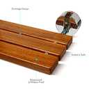 OasisSpace 20" Teak Folding Shower Seat Bench, Medical Wall Mounted Fold Down Shower Seat, 400 lbs Capacity, Teak Shower Bench for Inside Shower Foldable Bathroom Stool Seating Chair
