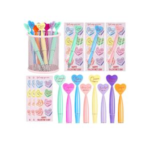 Gueevin 30 Sets Christian Valentine Gifts Bulk Heart Shaped Ballpoint Pens with Bible Inspiring Words Bookmarks for Valentines Church Sunday School Women Men Employee Office Gifts