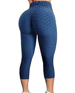 FITTOO Womens High Waisted Yoga Pants Tummy Control Scrunched Booty Leggings Workout Running Butt Lift Textured Tights M 