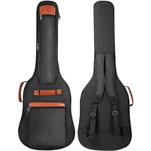 MUZNOTE 39 Inch Electric Guitar Case, Electric Guitar Gig Bag 6MM Thick Padding Backpack Soft Electric Guitar Bag Dual Adjustable Shoulder Strap Pocket & Back Hanger Loop