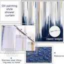 32PC Bathroom Sets with Shower Curtain and Rugs-Navy Blue Bathroom Accessories,Non Slip Bathroom Rugs Set with Toilet Lid Cover, Waterproof Shower Curtain, 3PC Soap Dispenser with Trash Can