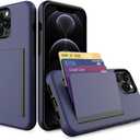 for iPhone 13 Pro Max Case with Card Holder,Credit Card Slot Protective Wallet Case - Grey