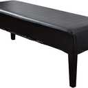 Tookie PU Leather Soft Stretch Dining Bench Cover, Waterproof Elastic Removable Seat Cushion Slipcover for Kitchen Dining Bench Seat Protector (Black)