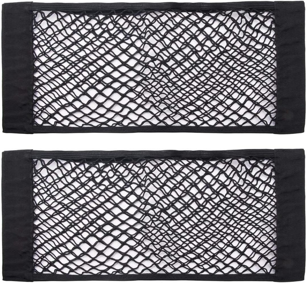 Universal Mesh Cargo Net Storage Net Wall Sticker Organizer Pouch Bag Storage Mesh Net for Car Trunk Storage Add On Organizers for Car Truck (24" x 9.5"（2 Packs)