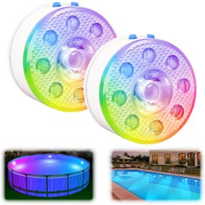 Rechargeable Submersible Pool Lights with Remote, Waterproof Underwater Charging Battery Operated Controlled Color LED Light with Magnet Floating Lights (2-Pack) Rechargeable Submersible Pool Lights with Remote, Waterproof Underwater Charging Battery Operated Controlled Color LED Light with Magnet Floating Lights (2-Pack)