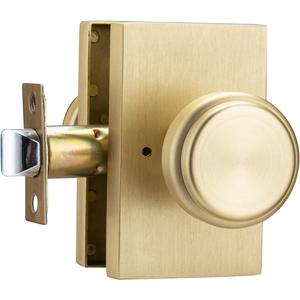 parro Brushed Gold Interior Door Knobs,Privacy Door Knob for Bath & Bedroom,Satin Brass Push Button Doorknobs