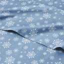 Full Christmas Blue Snowflakes Sheet Set - Holiday Xmas Pattern Bedding Set - Deep Pockets - Snug Fit - 4 Piece - Wrinkle Free - Cooling Festive Winter - Holiday Sheets for Women, Men, Kids & Teens
